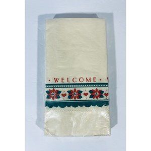 Vintage Hallmark Christmas Poinsettia Guest Towels Napkins 12 ct NOS Holiday USA